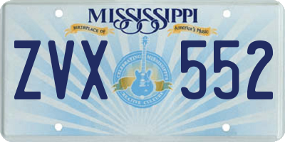 MS license plate ZVX552