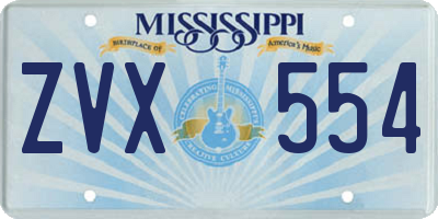 MS license plate ZVX554