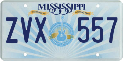 MS license plate ZVX557