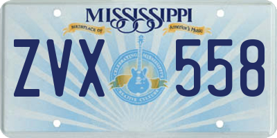 MS license plate ZVX558
