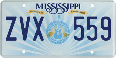 MS license plate ZVX559