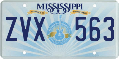 MS license plate ZVX563