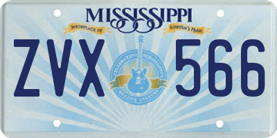 MS license plate ZVX566