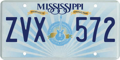 MS license plate ZVX572