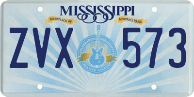 MS license plate ZVX573