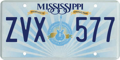 MS license plate ZVX577