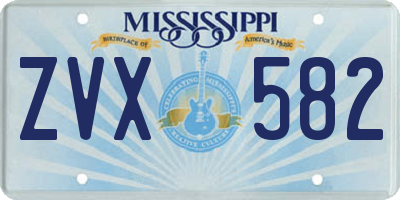 MS license plate ZVX582