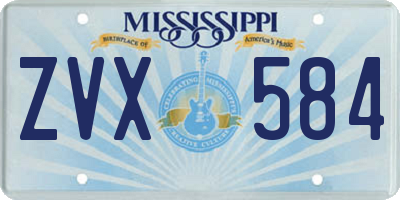 MS license plate ZVX584