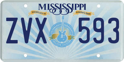 MS license plate ZVX593