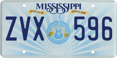 MS license plate ZVX596