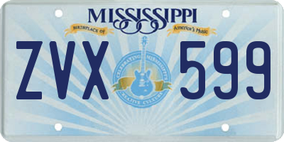 MS license plate ZVX599
