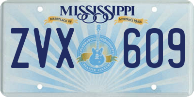 MS license plate ZVX609