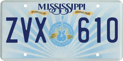 MS license plate ZVX610