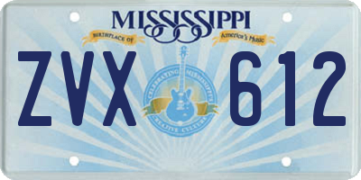 MS license plate ZVX612