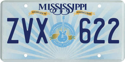 MS license plate ZVX622