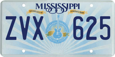 MS license plate ZVX625