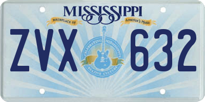 MS license plate ZVX632