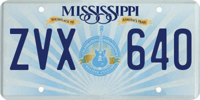 MS license plate ZVX640