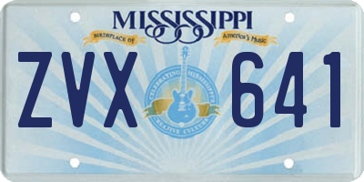 MS license plate ZVX641