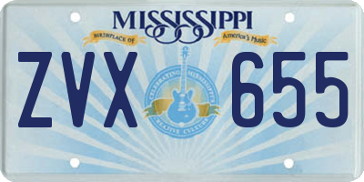 MS license plate ZVX655
