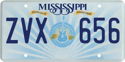 MS license plate ZVX656