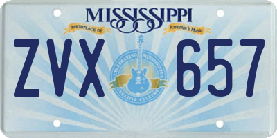 MS license plate ZVX657