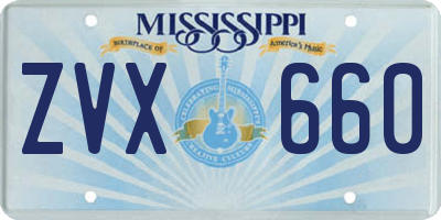 MS license plate ZVX660