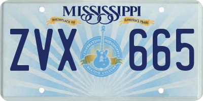 MS license plate ZVX665