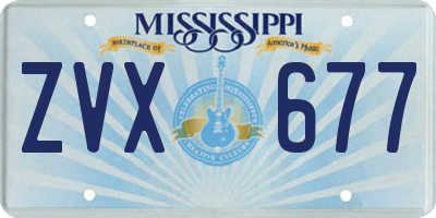 MS license plate ZVX677