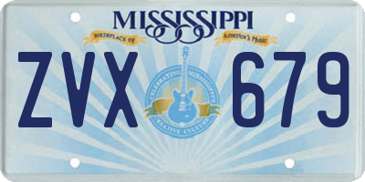 MS license plate ZVX679
