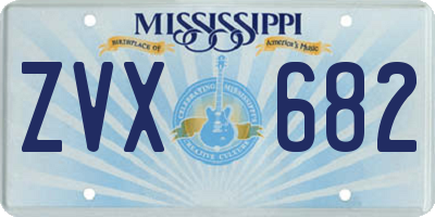 MS license plate ZVX682