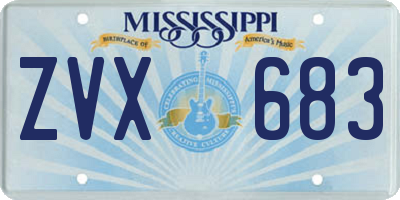 MS license plate ZVX683