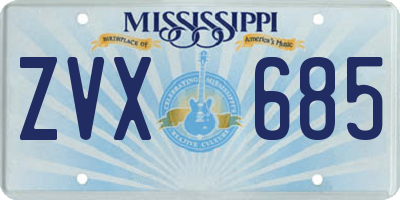 MS license plate ZVX685