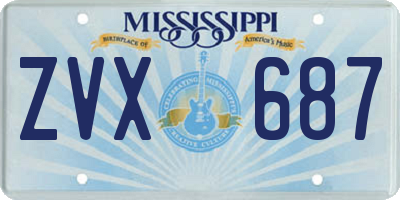 MS license plate ZVX687