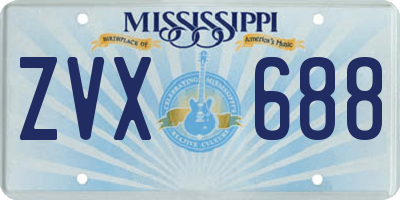 MS license plate ZVX688