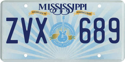 MS license plate ZVX689