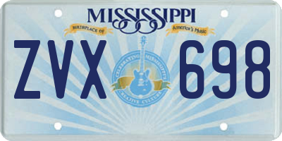 MS license plate ZVX698