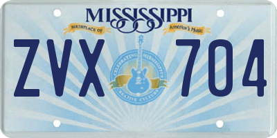 MS license plate ZVX704