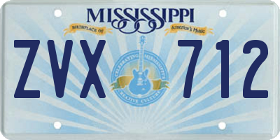 MS license plate ZVX712
