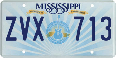 MS license plate ZVX713