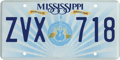MS license plate ZVX718