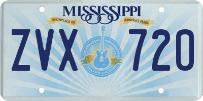 MS license plate ZVX720