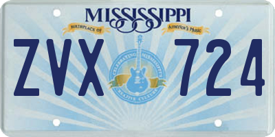 MS license plate ZVX724