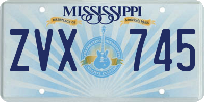 MS license plate ZVX745