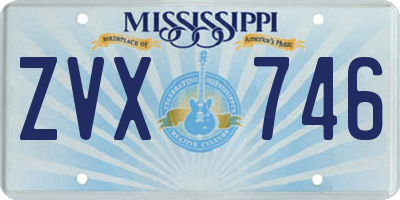 MS license plate ZVX746