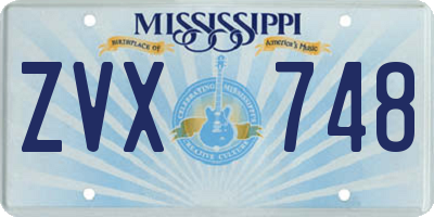 MS license plate ZVX748