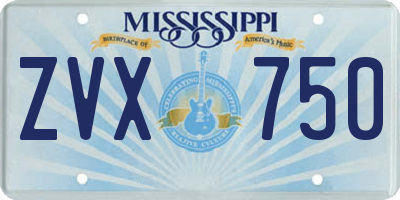 MS license plate ZVX750