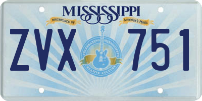 MS license plate ZVX751