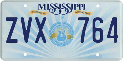 MS license plate ZVX764