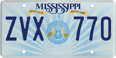 MS license plate ZVX770